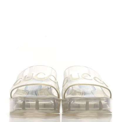 Gucci Rubber Gucci Logo Womens Platform 20/60mm Slide Sandals 40 Transparent 2 of 6