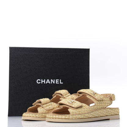 Chanel Braided Fabric Velcro Dad Sandals 40 Beige 8 of 8