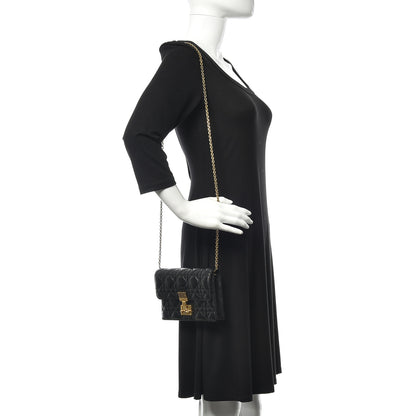 Christian Dior Lambskin Cannage Dioraddict Wallet on Chain Clutch Black 2 of 10