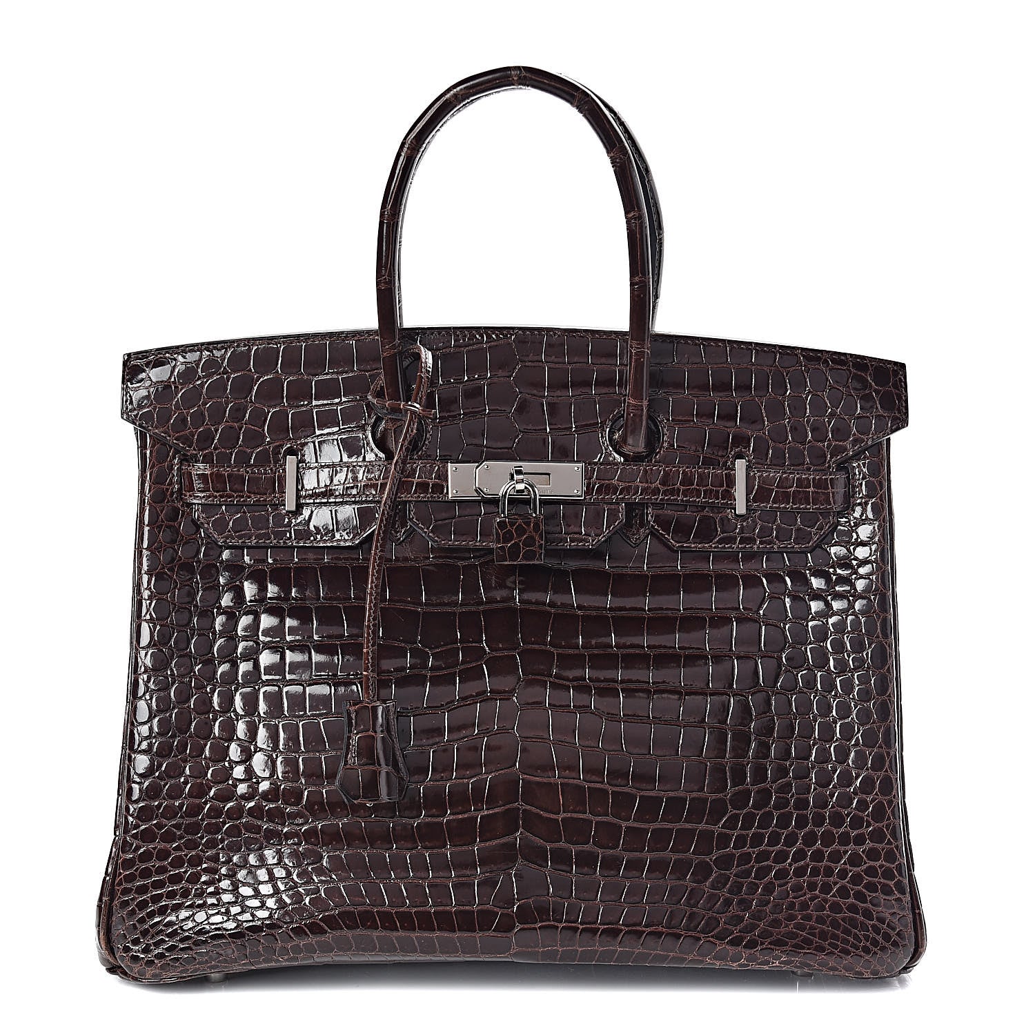 Hermes Shiny Porosus Crocodile Birkin 35 Cocoan 1 of 31