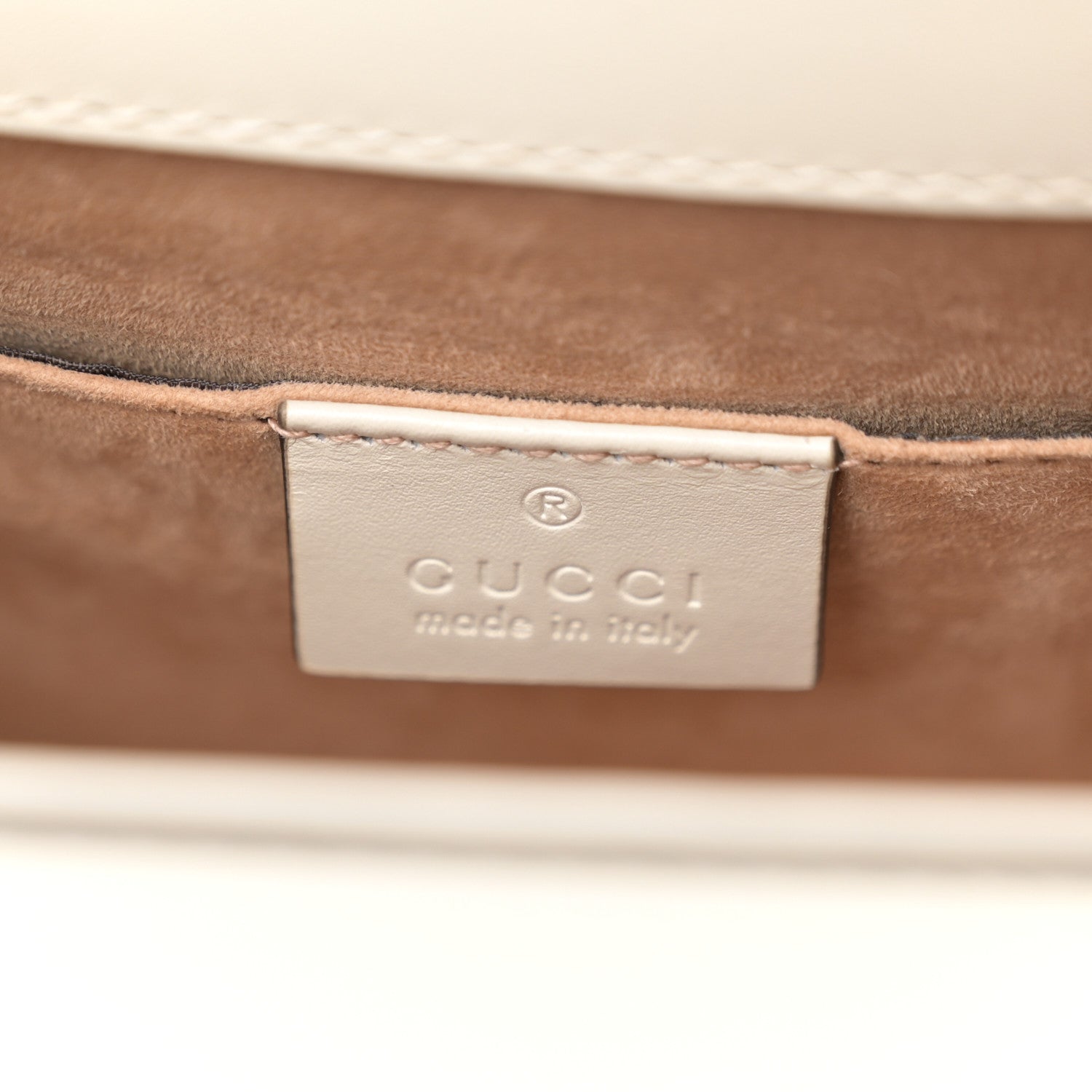Gucci Calfskin Mini Sylvie Chain Shoulder Bag White 6 of 11