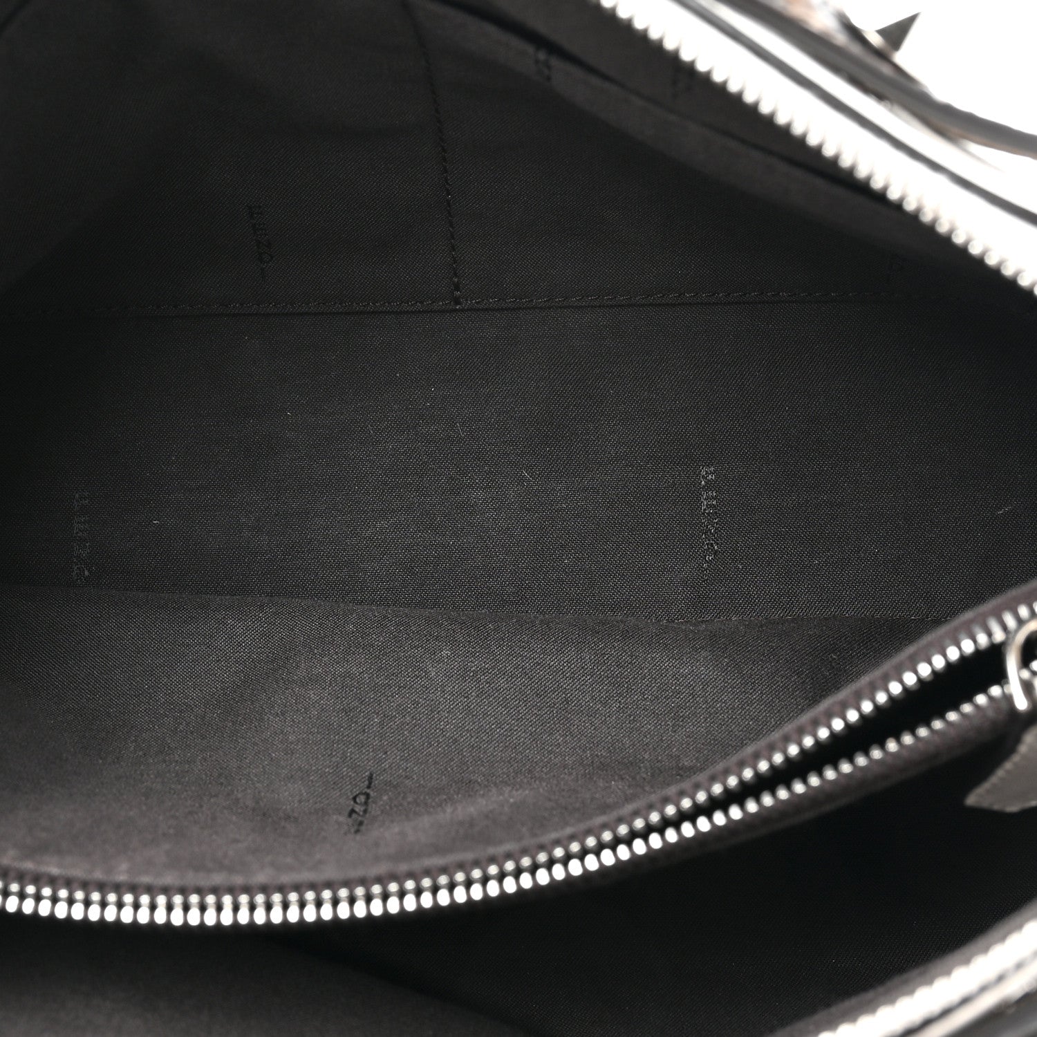Fendi Vitello Dolce Bi-Color FF 1974 Embossed Medium By The Way Boston Bag White Ice Maya Black 5 of 16