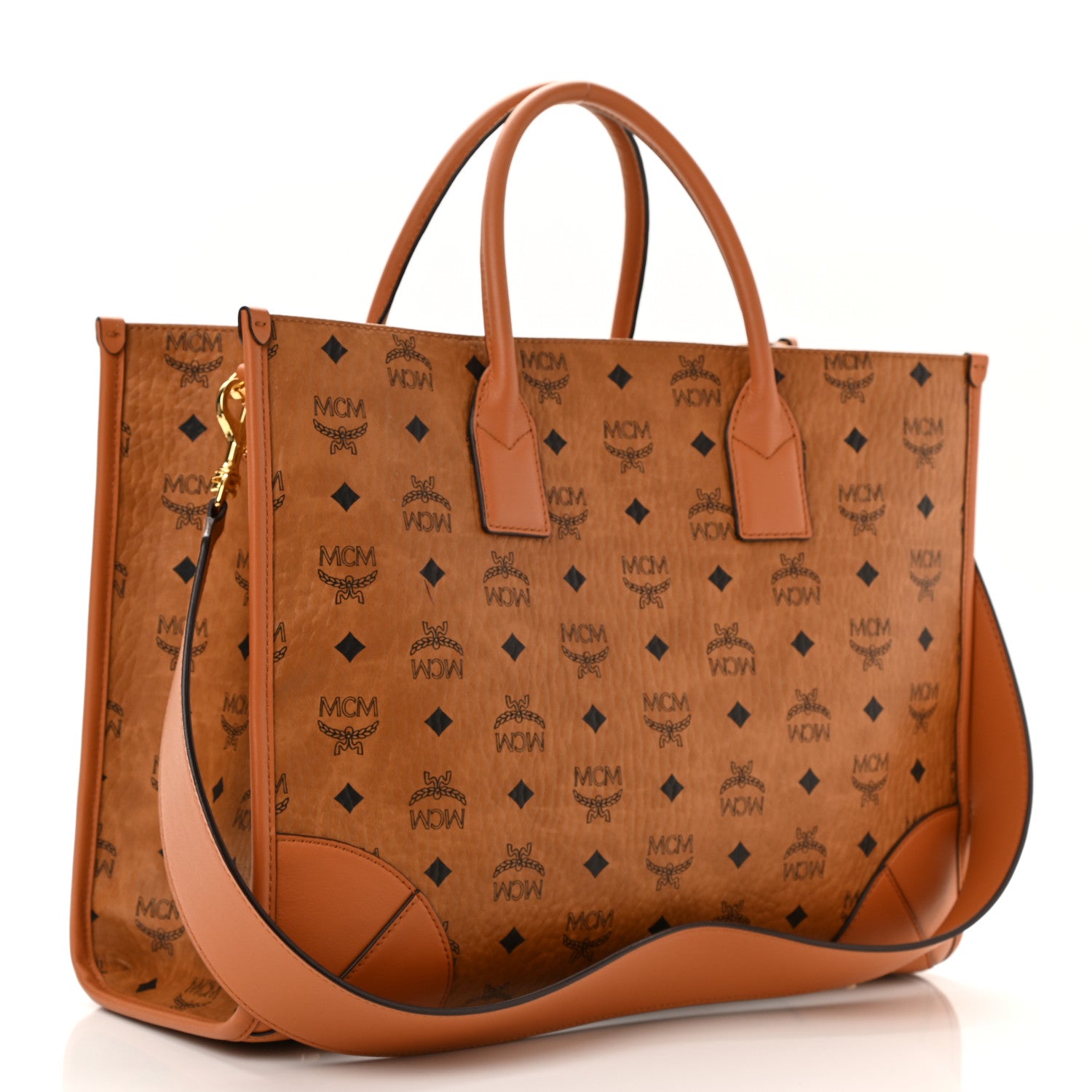 MCM Visetos Large Munchen Tote Tan 4 of 11