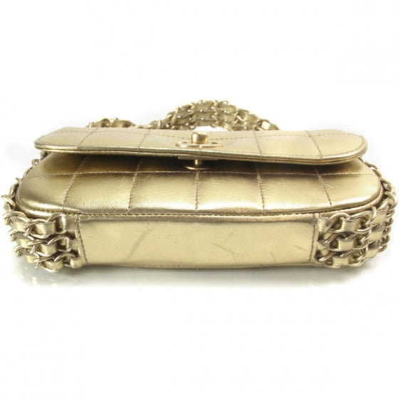 Lambskin Triple Chain Bag Gold