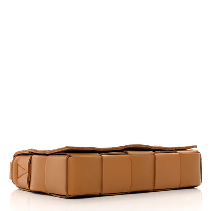Bottega Veneta Lambskin Maxi Intrecciato Cassette Crossbody Bag Caramel 4 of 9