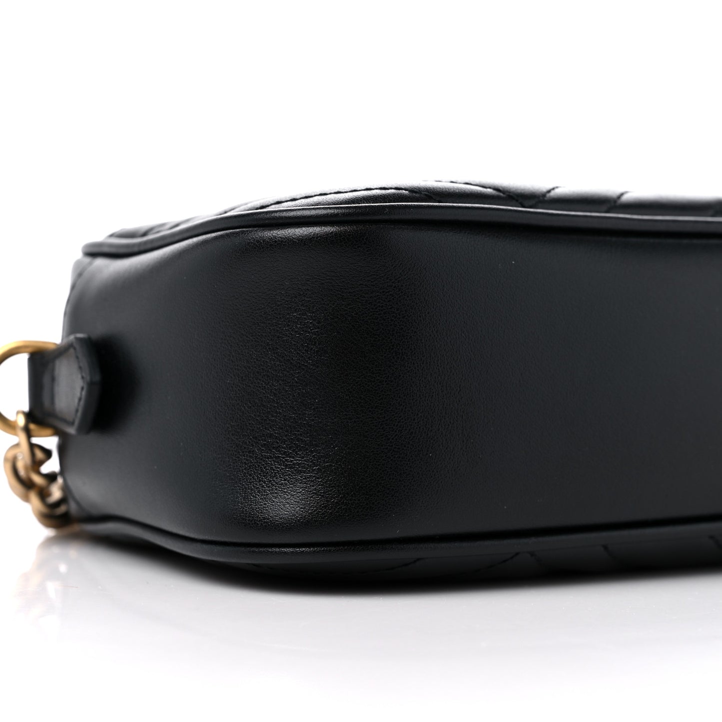 Calfskin Matelasse Small GG Marmont Chain Shoulder Bag Black
