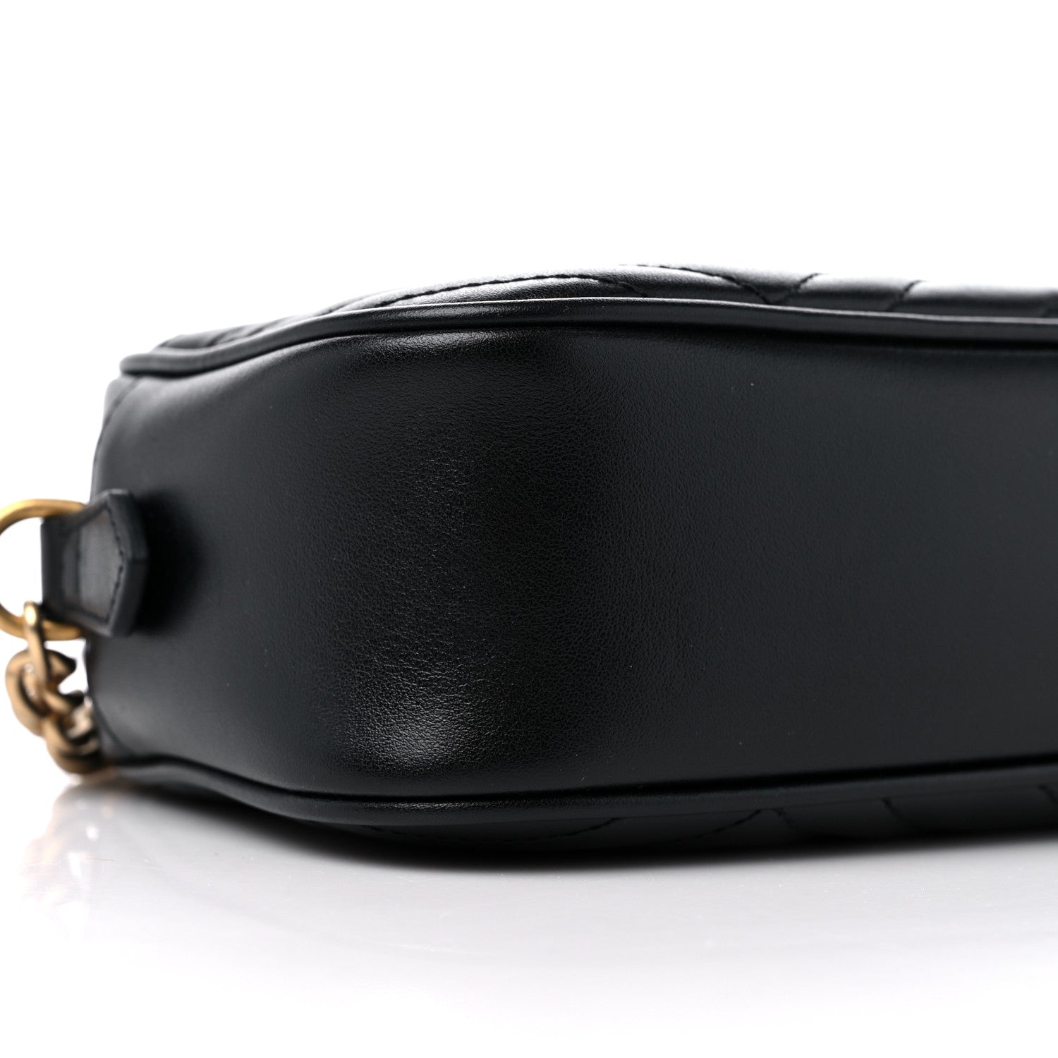 Gucci Calfskin Matelasse Small GG Marmont Chain Shoulder Bag Black 8 of 9