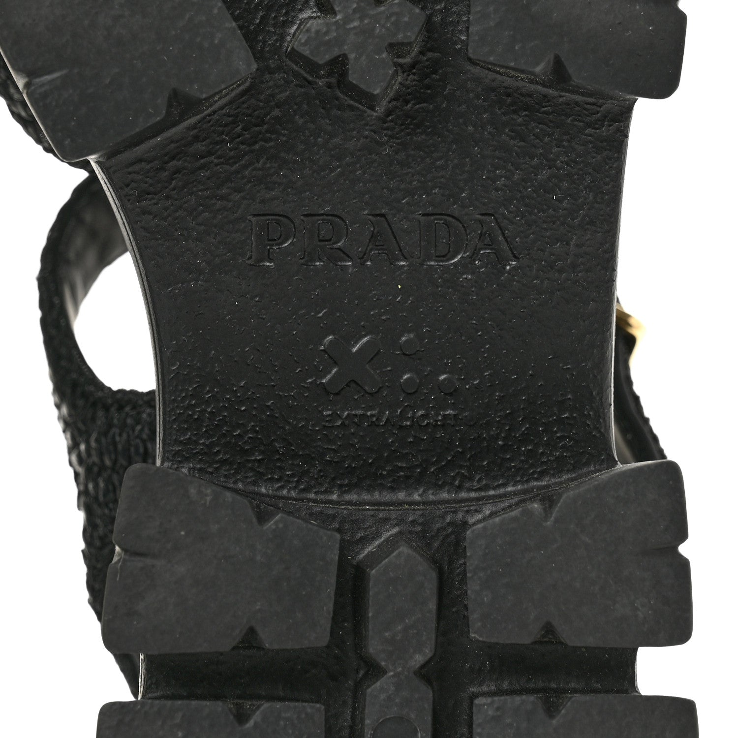 Prada Raffia Metal Triangle Logo Crochet Monolith 55mm Cage Sandals 36 Black 8 of 10