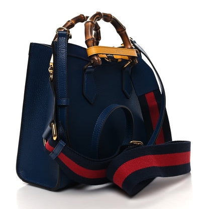 Gucci Textured Dollar Calfskin Web Small Diana Tote Bag Royal Crop 3 of 9
