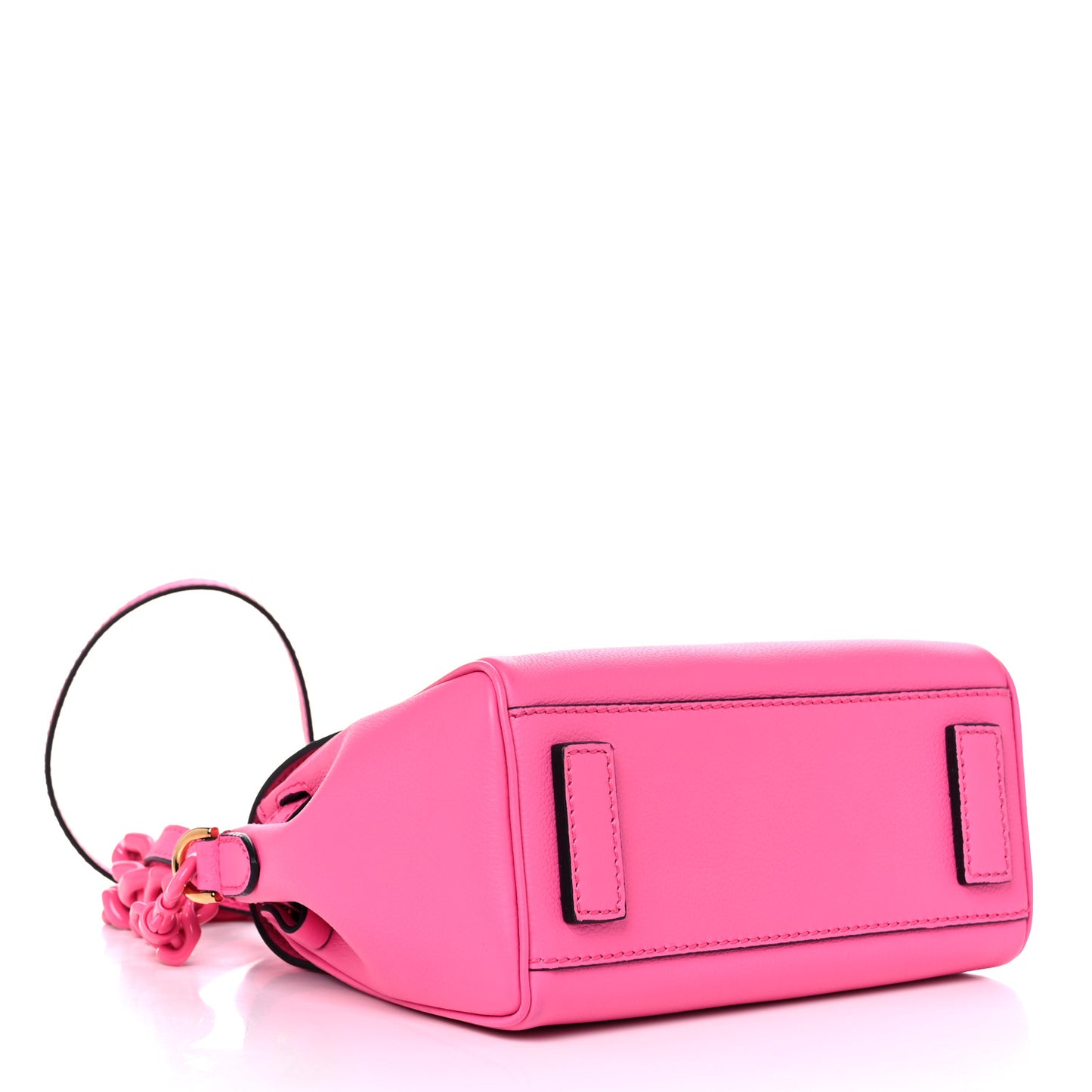 Grained Calfskin Medusa Small Top Handle Handbag Cerise