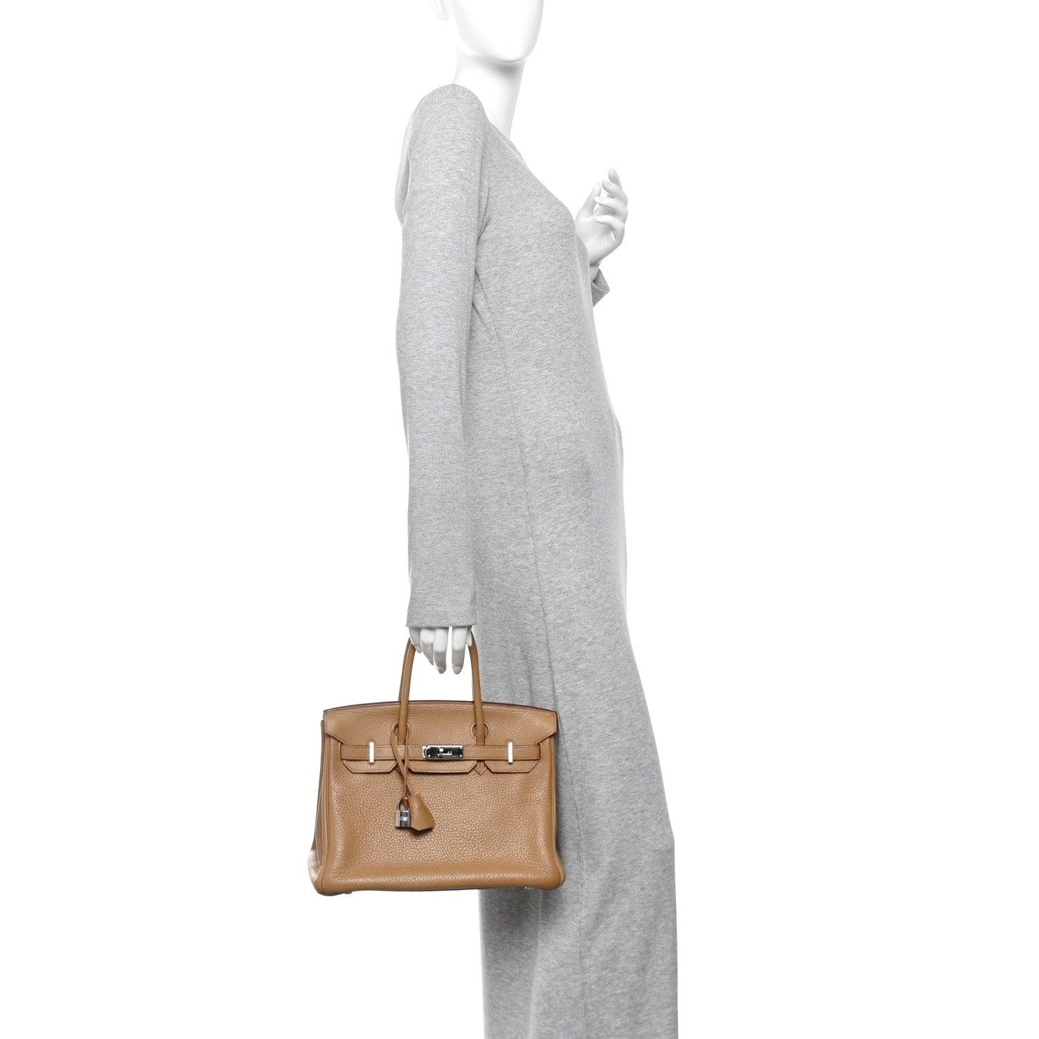 Hermes Taurillon Clemence Birkin 30 Biscuit 2 of 12