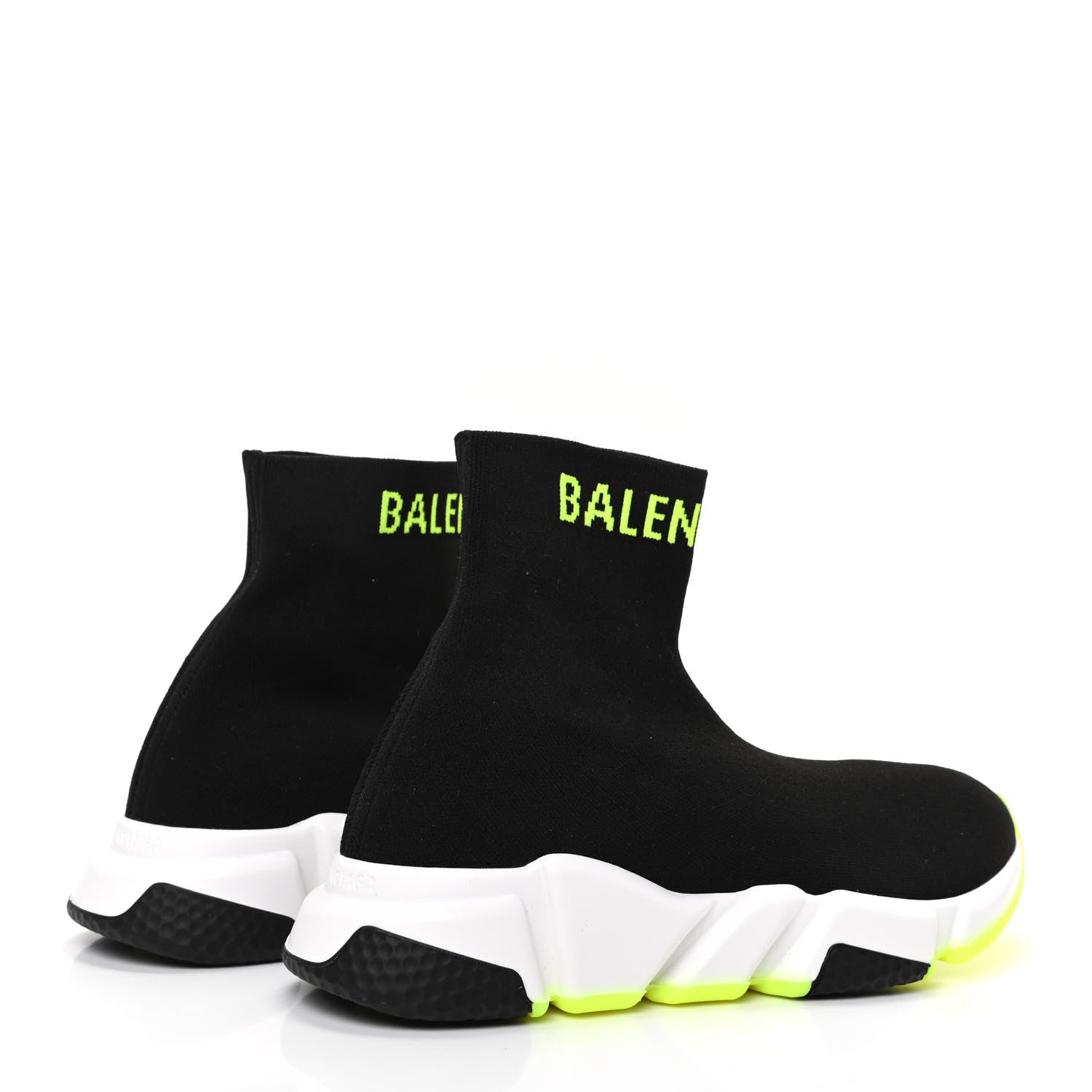 Balenciaga Neoprene Knit Womens Hi Speed Sneakers 37 Black Yellow Fluo 4 of 7