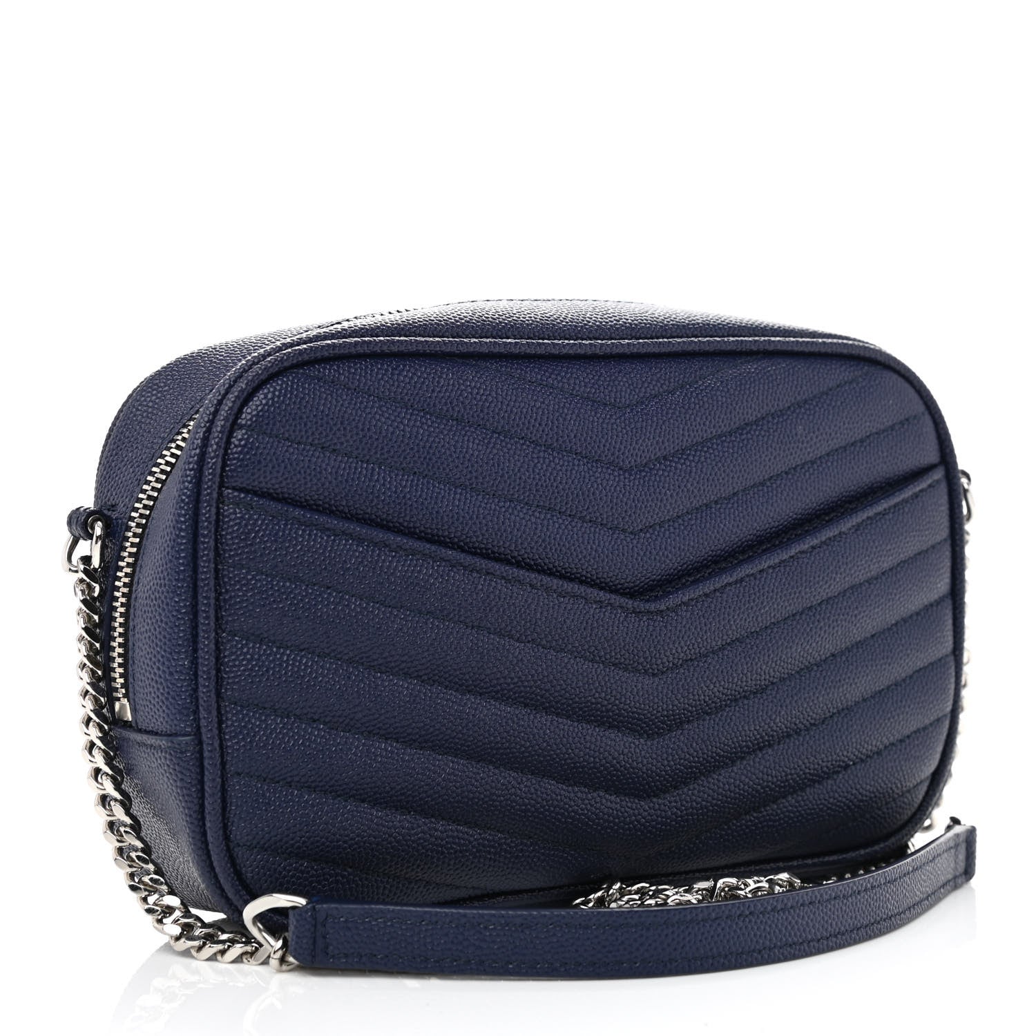 Saint Laurent Grain De Poudre Matelasse Monogram Mini Lou Camera Bag Denim 3 of 8