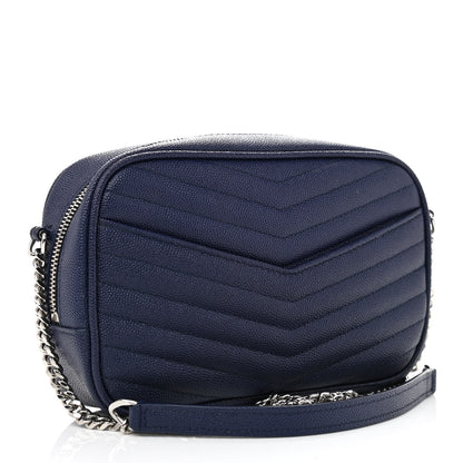Saint Laurent Grain De Poudre Matelasse Monogram Mini Lou Camera Bag Denim 3 of 8
