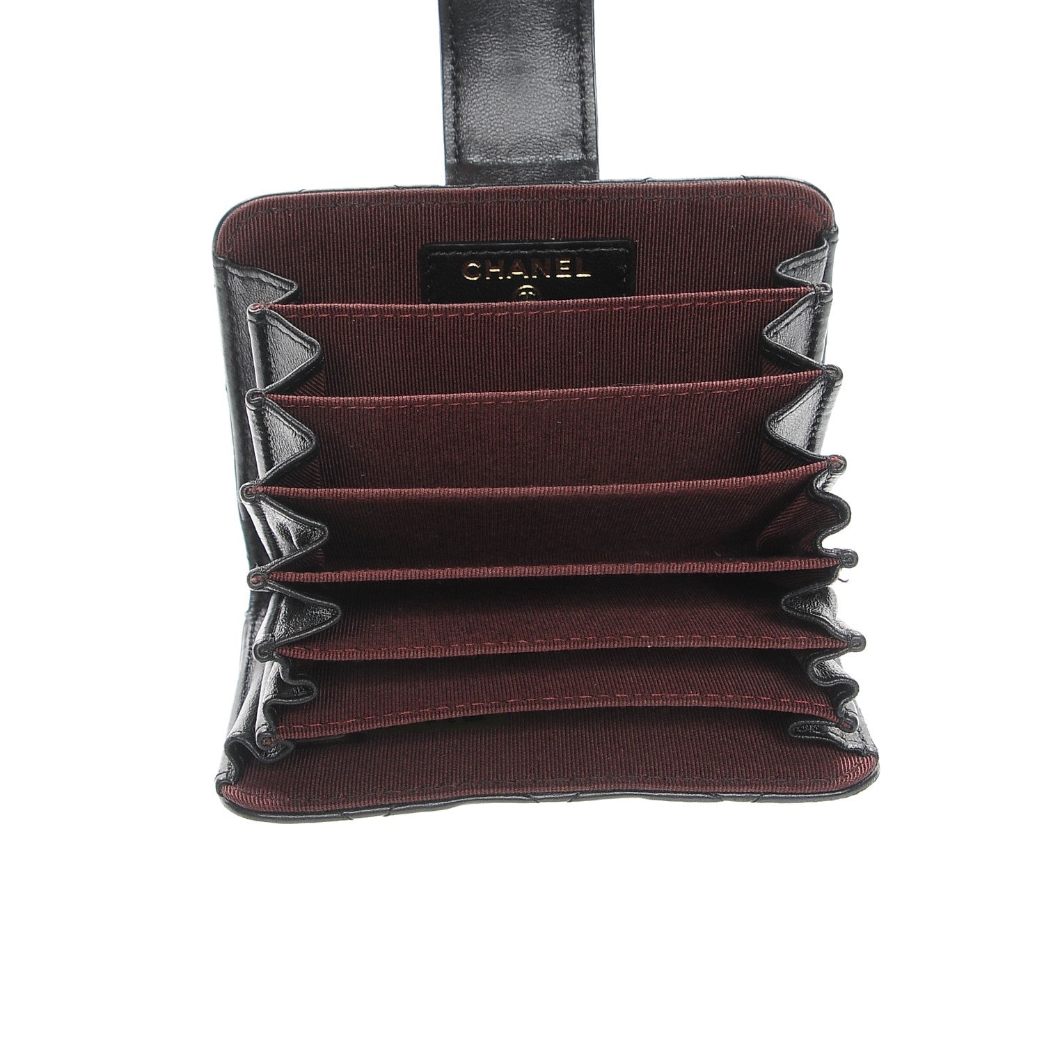 Chanel Lambskin Quilted Gusseted Card Holder Black 5 of 8
