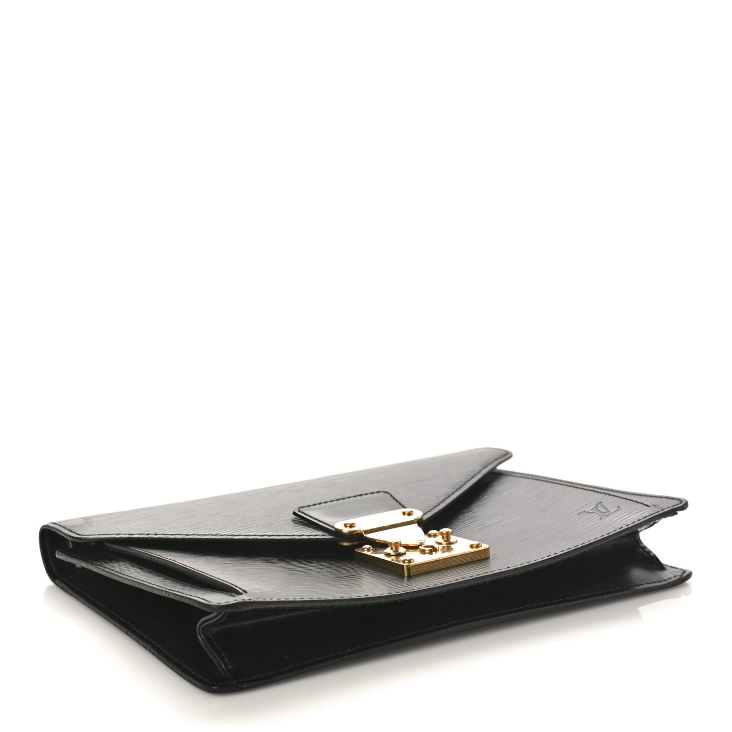 Epi Pochette Sellier Dragonne Clutch Black