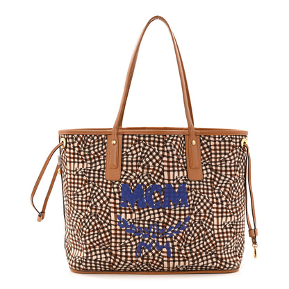 MCM Visetos Medium Liz Reversible Shopper Tote Cognac 3 of 19