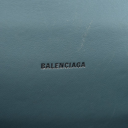 Balenciaga Shiny Calfskin Crocodile Embossed Hourglass Top Handle Bag XS Blue Grey 6 of 10