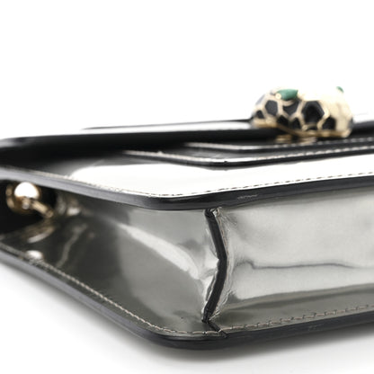 Bulgari Metallic Calfskin Small Serpenti Forever Snake Strap Crossbody Bag Silver 9 of 11