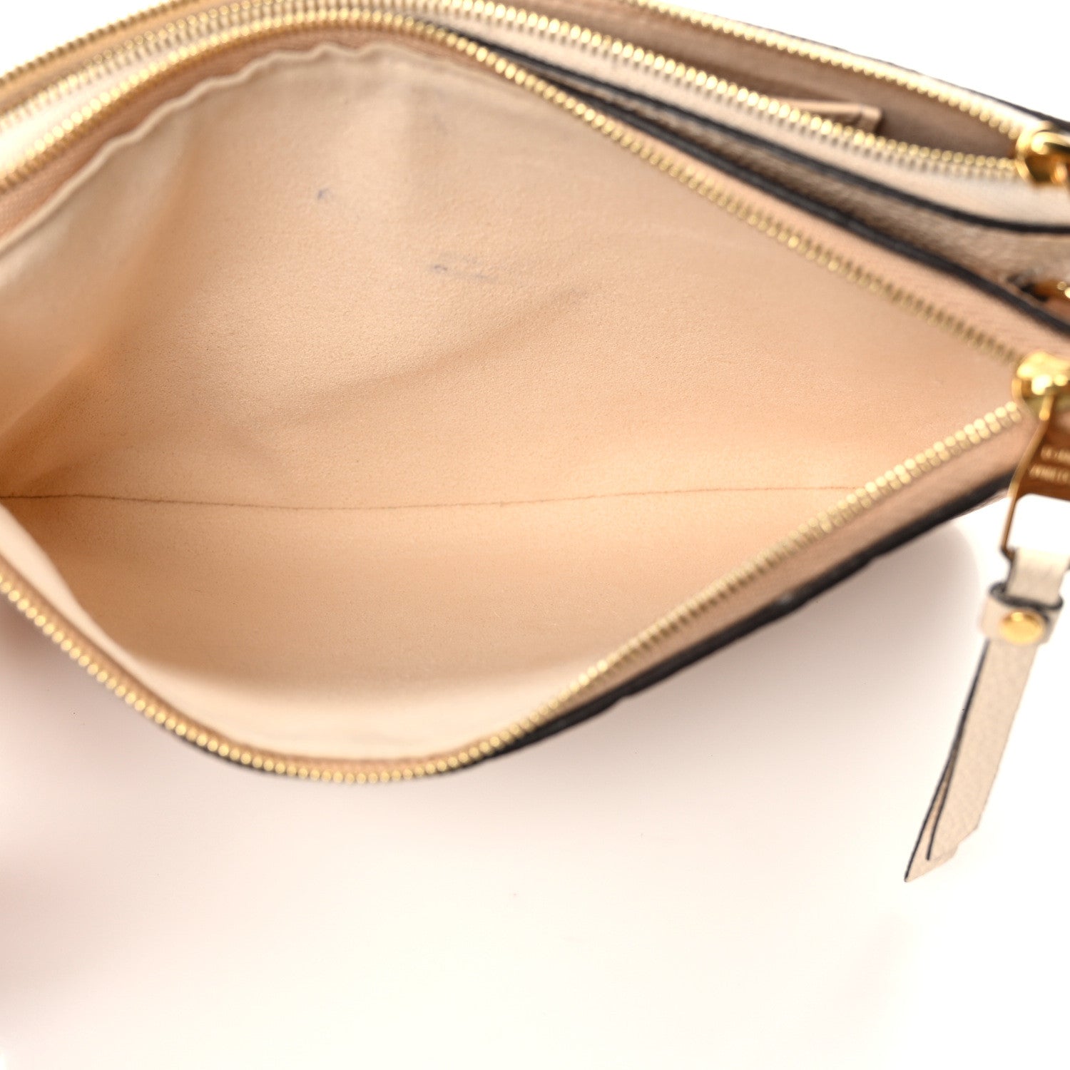 Louis Vuitton Empreinte Double Zip Pochette Beige Rose Creme 7 of 13