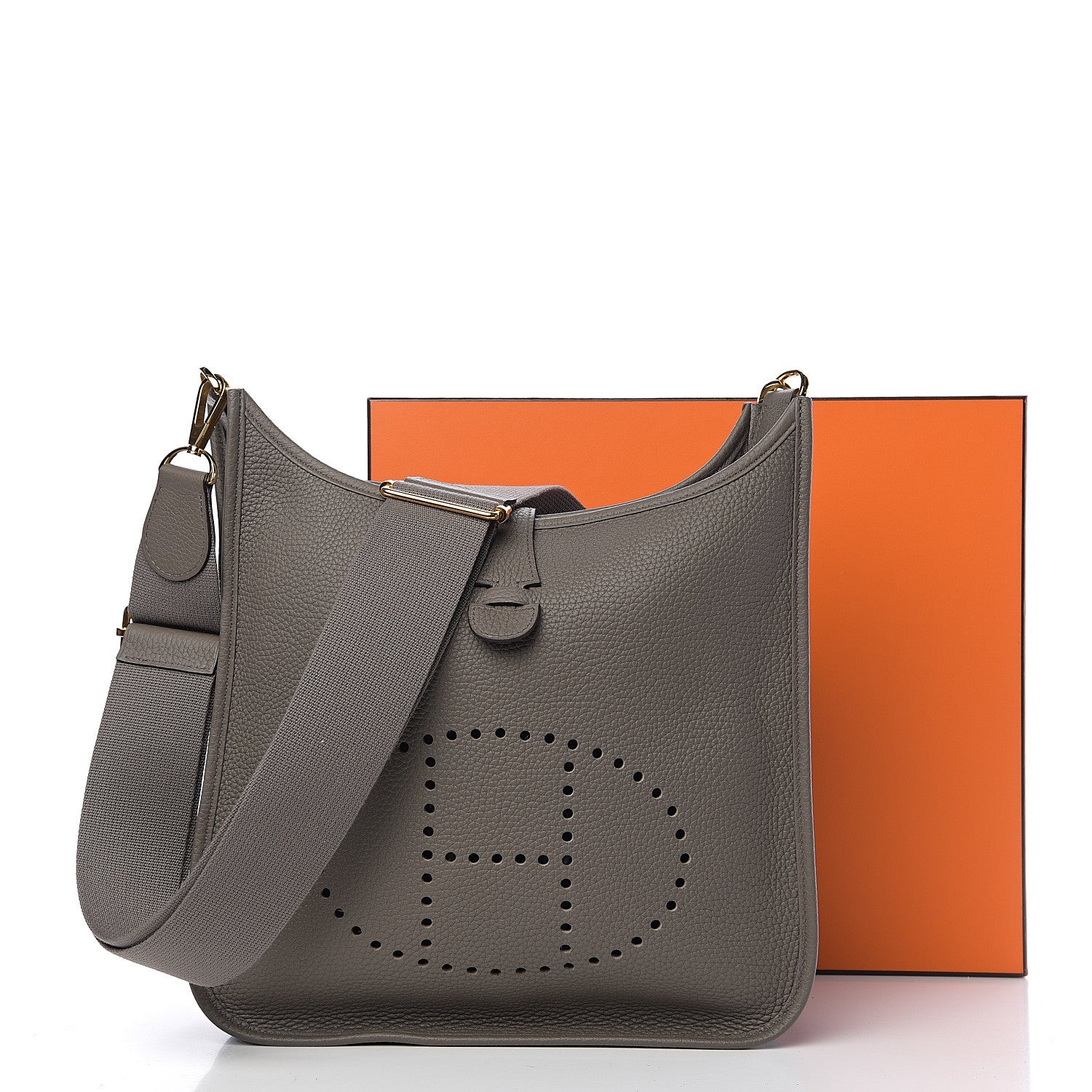 Hermes Taurillon Clemence Evelyne III PM Etain 10 of 10