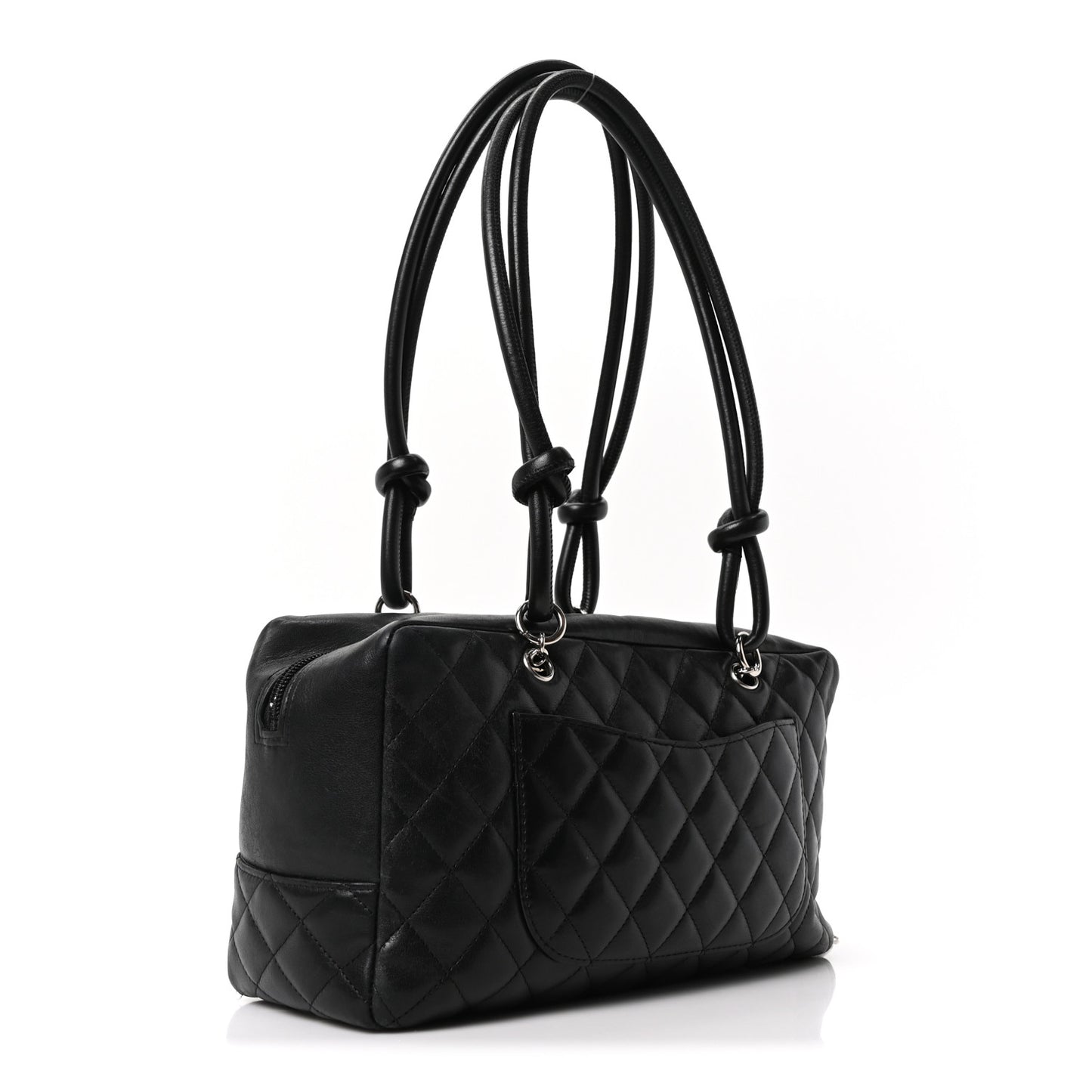 Calfskin Quilted Large Cambon Bowler Black