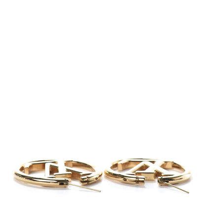 Louis Vuitton Metal Louise Hoop Earrings Gold 3 of 4