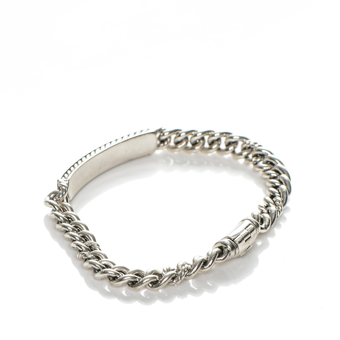 Sterling Silver Pave Diamond 6mm Petite ID Bracelet