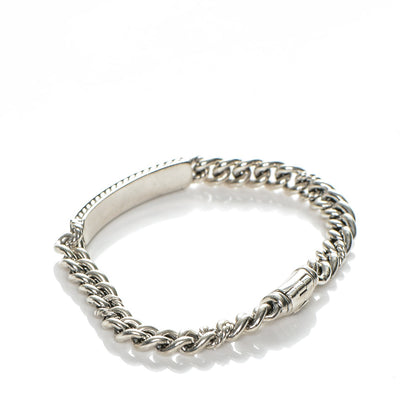 David Yurman Sterling Silver Pave Diamond 6mm Petite ID Bracelet 3 of 6