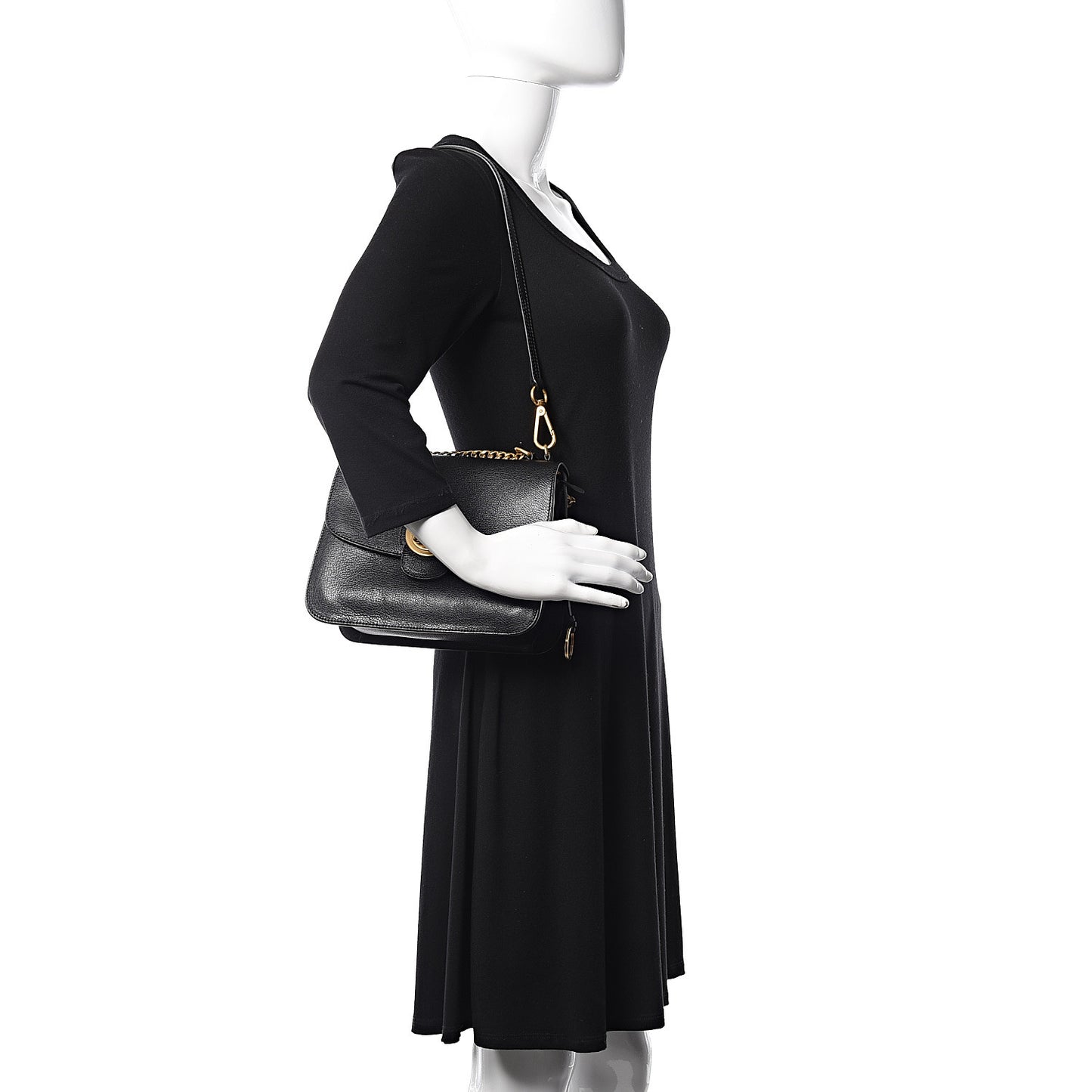 Goatskin Medium Mily Shoulder Bag Black