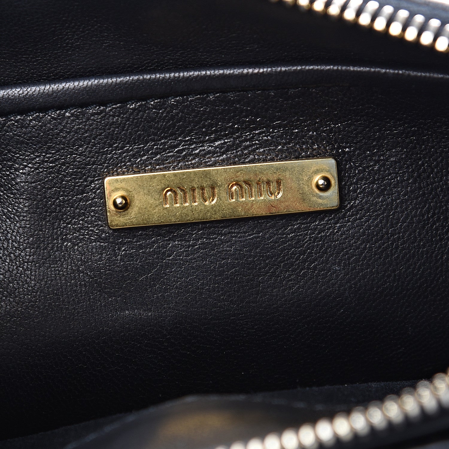 Miu Miu Nappa Grommet Double Zip Crossbody Bag Black 6 of 11