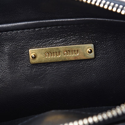 Miu Miu Nappa Grommet Double Zip Crossbody Bag Black 6 of 11