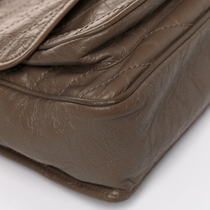 Saint Laurent Crinkled Calfskin Matelasse Monogram Medium Niki Chain Satchel Light Taupe 17 of 27