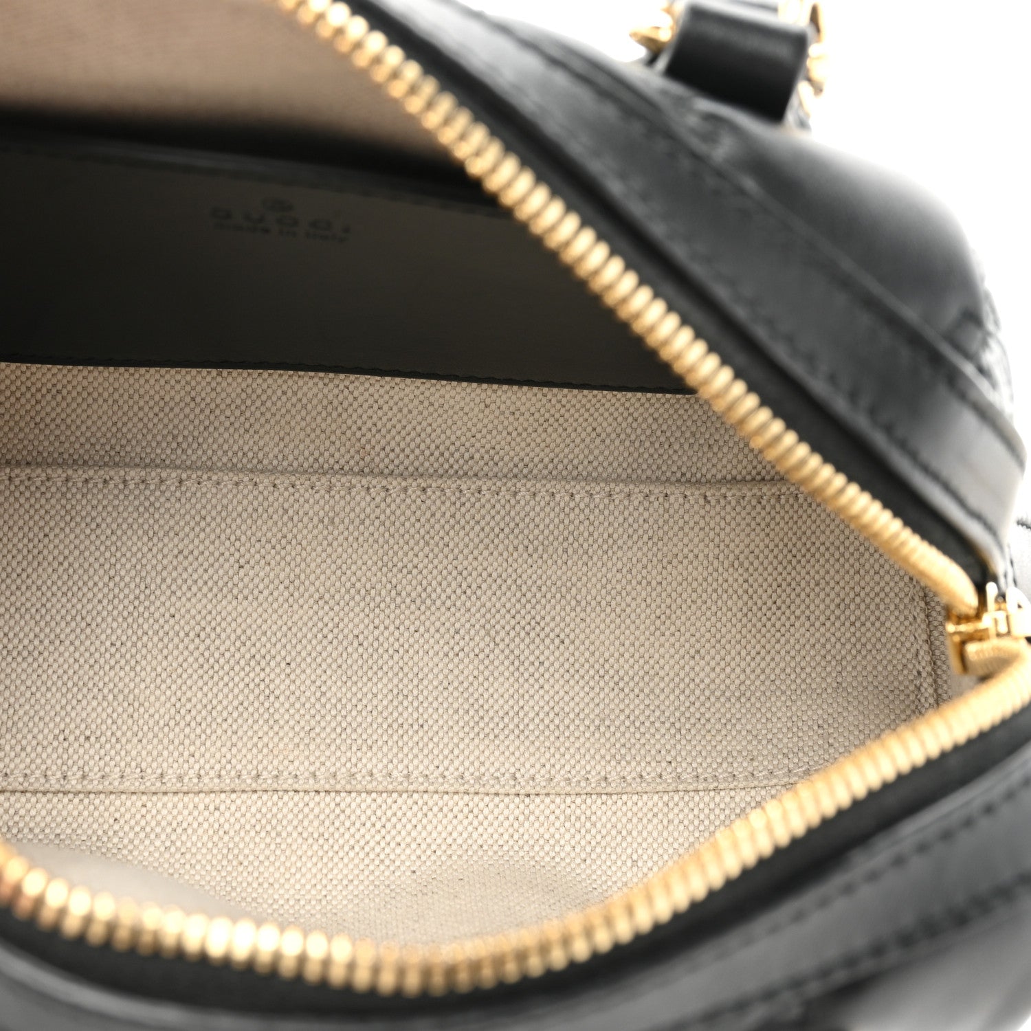 Gucci Calfskin GG Matelasse Mini Bowler Bag Black Natural 5 of 9