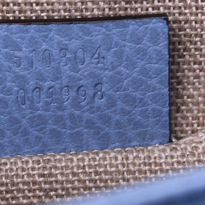 Gucci Dollar Calfskin Small Interlocking G Shoulder Bag Mineral Blue 9 of 15