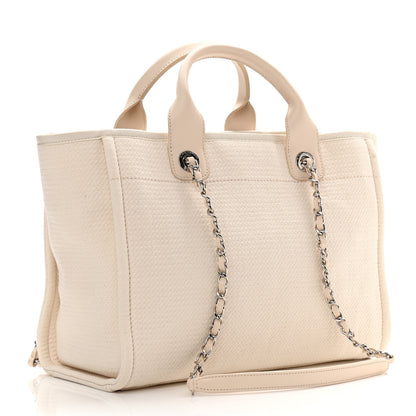 Chanel Mixed Fibers Small Deauville Tote White 4 of 15