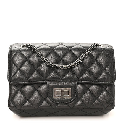 Chanel Metallic Sheepskin Quilted 2.55 Reissue Mini Flap Dark Silver 1 of 10