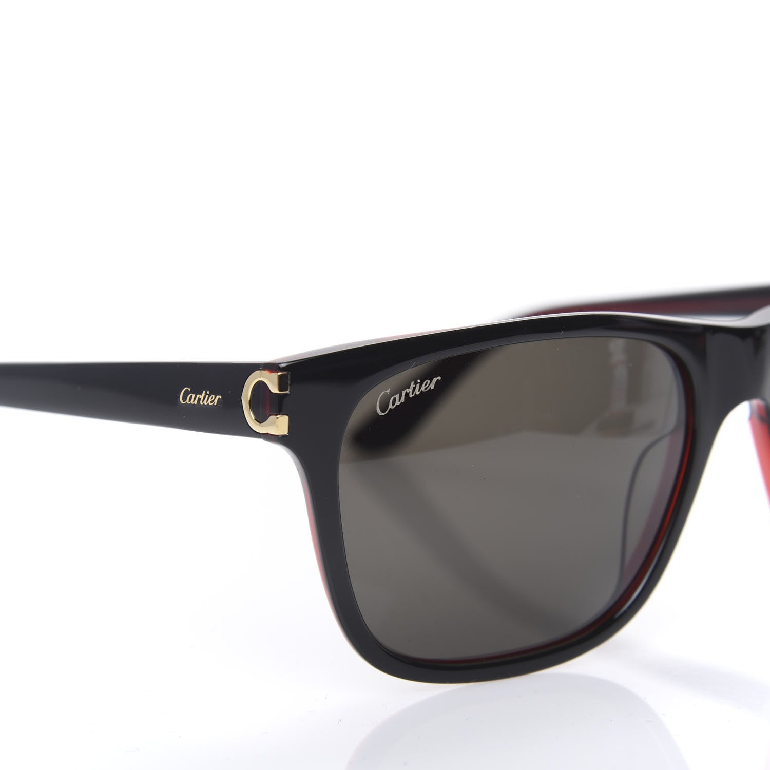 Cartier Acetate CT0001S Rectangular Sunglasses Black 7 of 8
