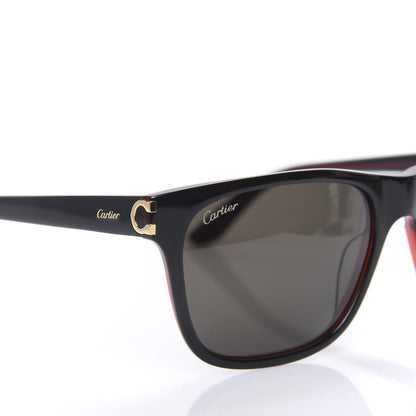 Cartier Acetate CT0001S Rectangular Sunglasses Black 7 of 8
