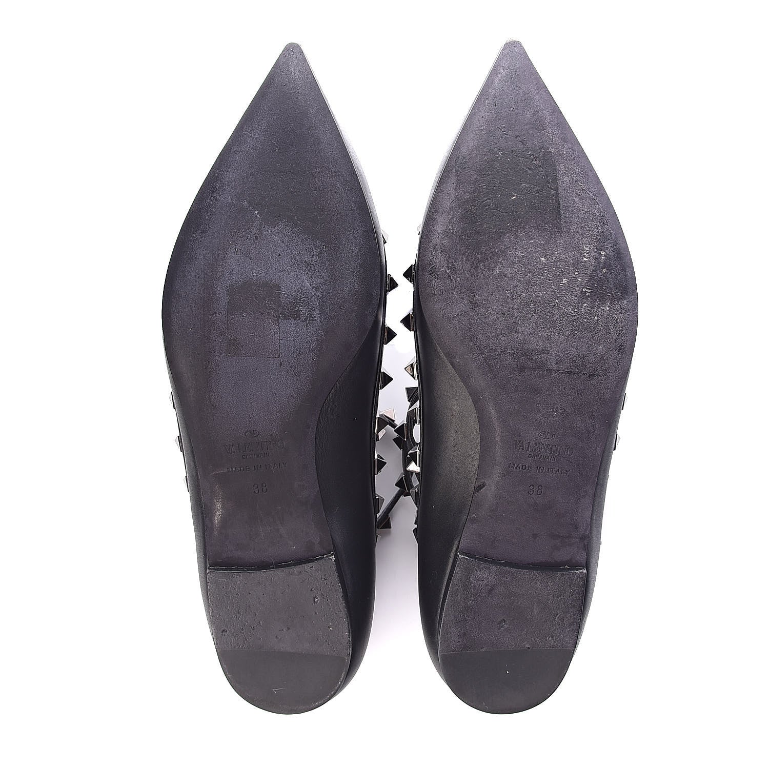 Valentino Garavani Nappa Rockstud Cage Ballerina Flats 38 Black 5 of 12