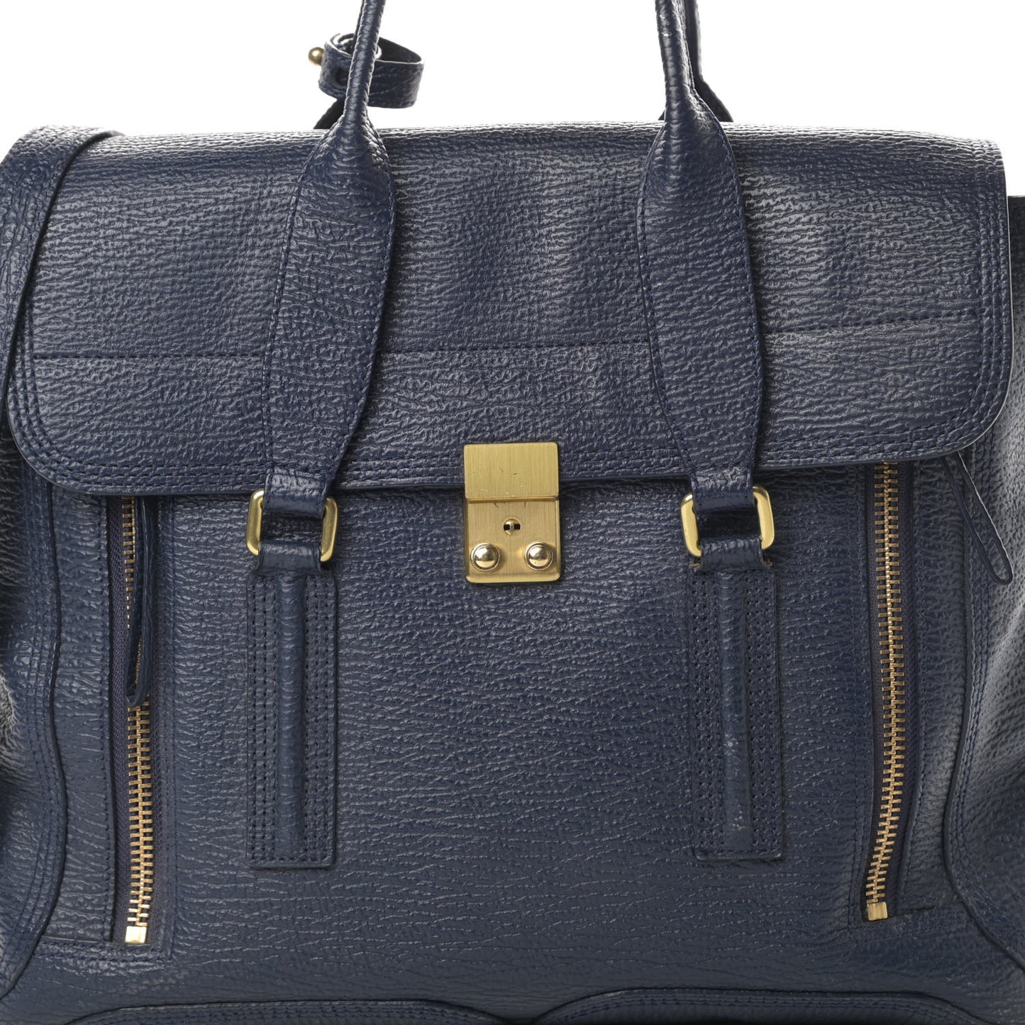 Textured Calfskin Large Pashli Satchel Ink