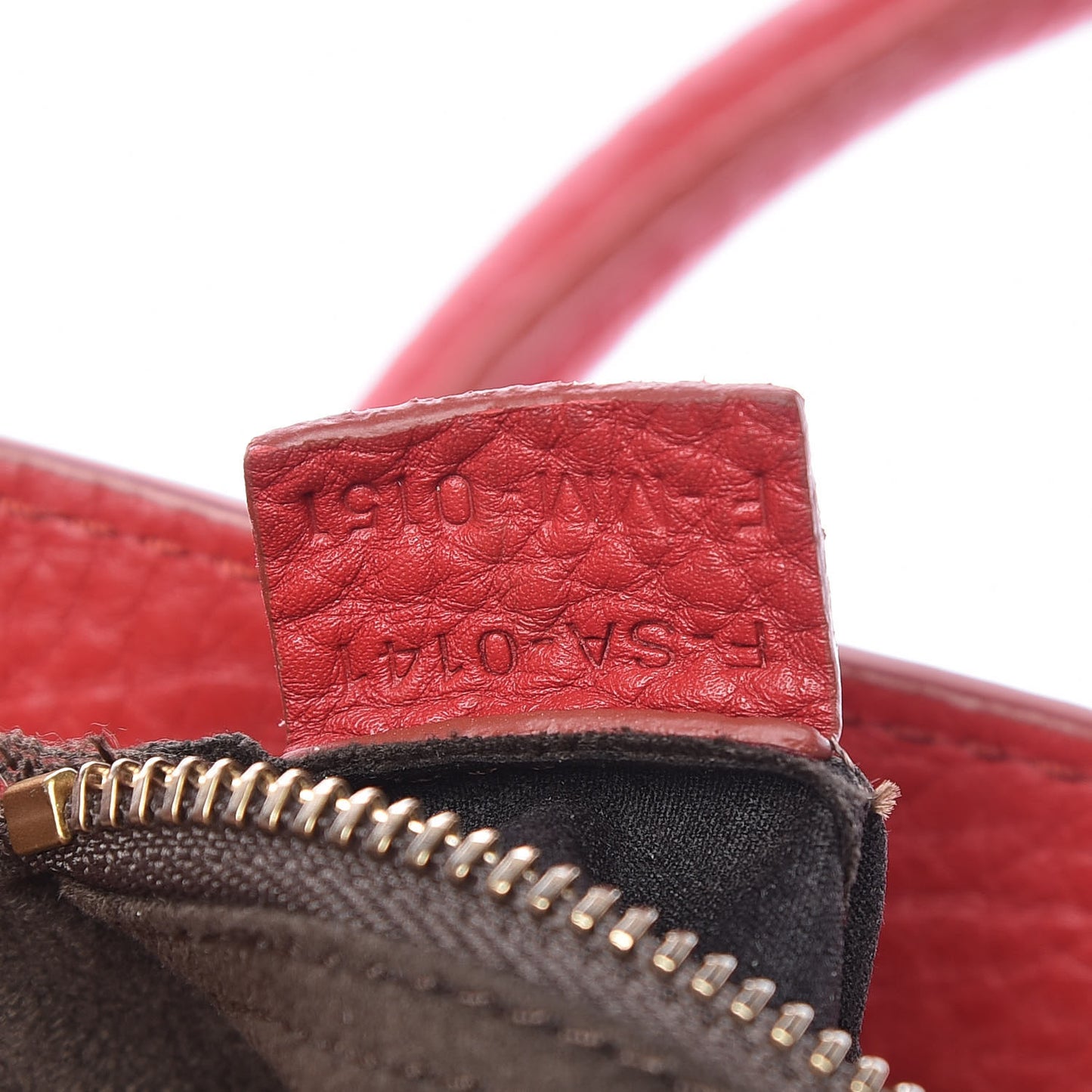 Drummed Calfskin Mini Luggage Red