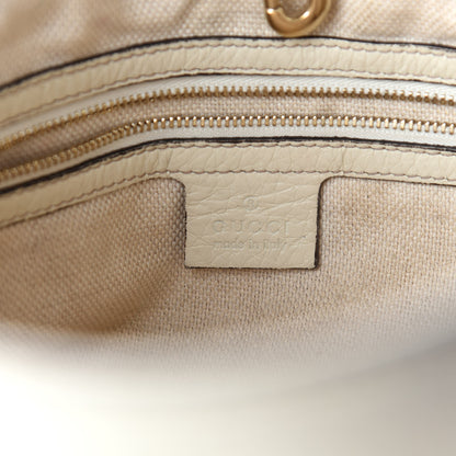Gucci Pebbled Calfskin Medium Soho Chain Shoulder Bag Off White 12 of 14