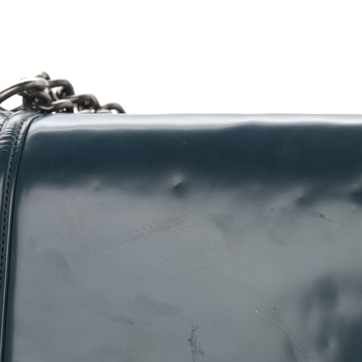 Glazed Calfskin New Medium Boy Flap Blue