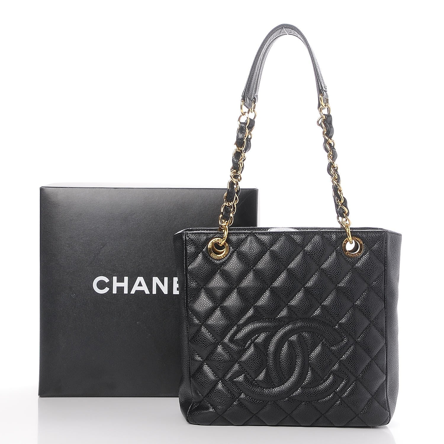Chanel Caviar Quilted Petit Shopping Tote PST Black 8 of 8