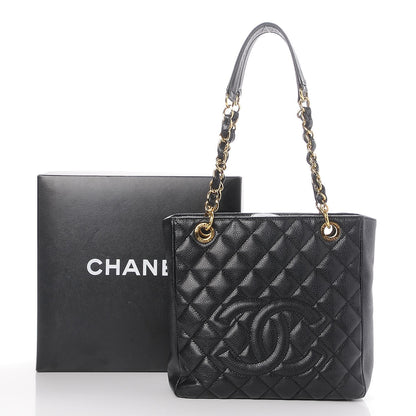 Chanel Caviar Quilted Petit Shopping Tote PST Black 8 of 8