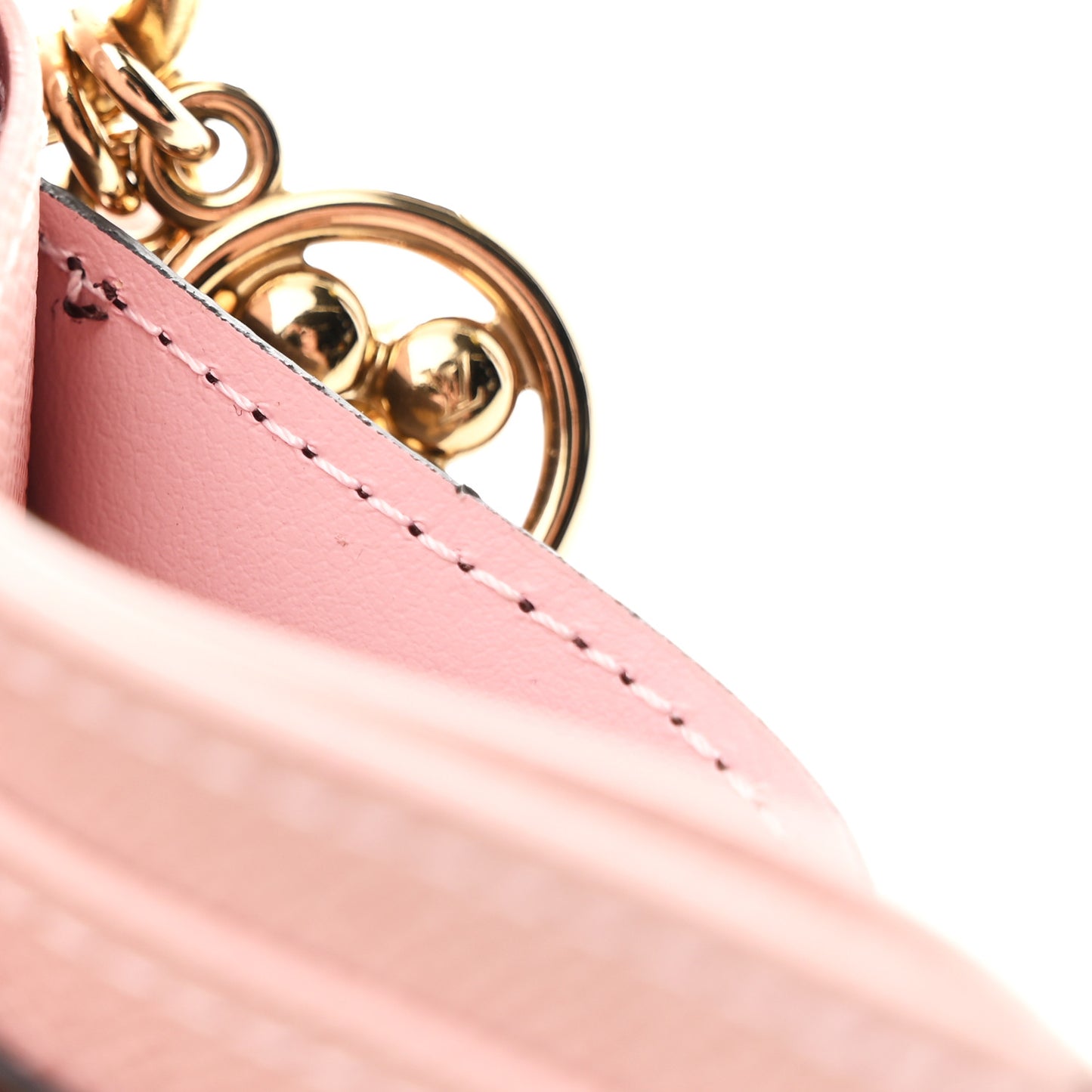 Monogram LV Charms Card Holder Rose Ballerine