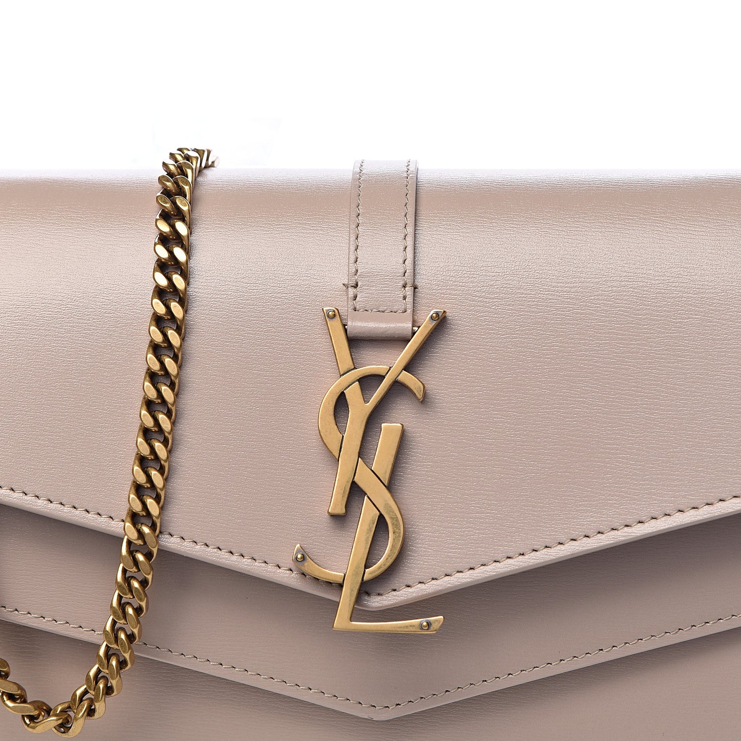 Smooth Calfskin Sulpice Monogram Chain Wallet Light Natural