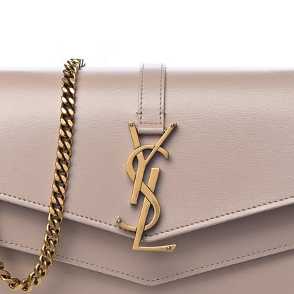 Saint Laurent Smooth Calfskin Sulpice Monogram Chain Wallet Light Natural 10 of 11