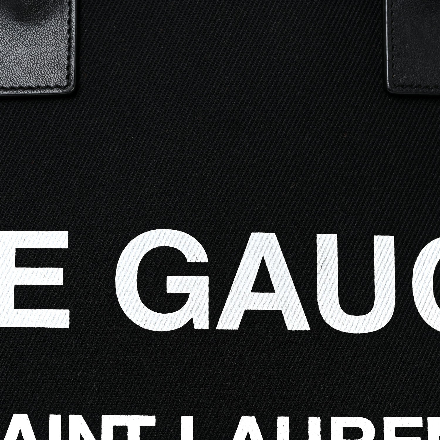 Saint Laurent Linen Calfskin Rive Gauche Tote Black 7 of 19